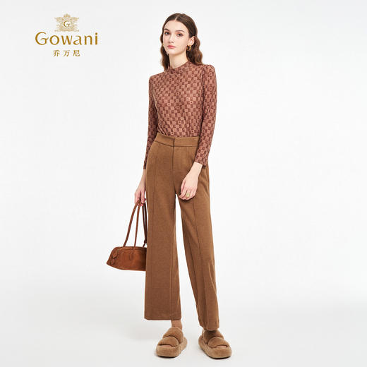 乔万尼新品2025复古氛围感立体剪裁显瘦直筒裤ED4F712 商品图3