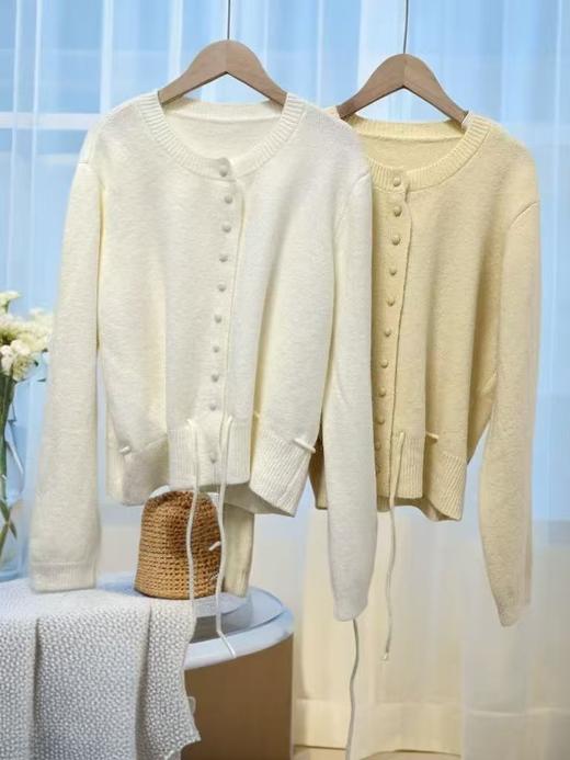 【韩系毛衣】2025 下摆抽绳短款宽松针织毛衣-喜出 商品图5