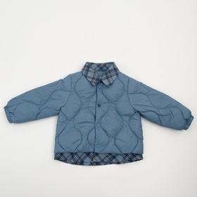 兔兔小布格子衬衫假两件羽绒内胆