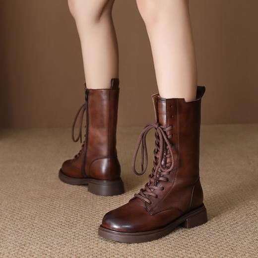 FR 85663骑士靴复古英伦风粗跟马丁靴 商品图3