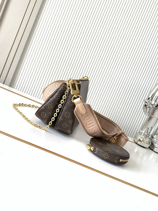 秋冬特惠💰1200 渠道级LV【全钢五金 MB163c01变码芯片】te级LV 全套包装 M44823老花 M44813老花绿 本款Multi Pochette Accessoires手袋 商品图1