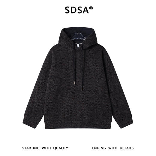 WY1383SDSA男士秋冬新款痞帅男装宽松潮流彩色提花绒毛抽绳连帽卫衣百搭 商品图1