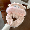 【保暖3合1❗️萌趣毛绒帽】软糯糯保暖抗寒，加绒加厚亲肤柔软，(内含气囊) 捏一捏耳朵也跟着动，宽厚围脖保护颈脖，防寒护耳雷锋帽女学生骑行护颈围脖QQ 商品缩略图2