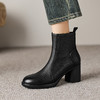 【预售5天】英伦风厚底马丁靴女真皮粗跟大码靴新款秋冬季高跟短靴KL717 商品缩略图2