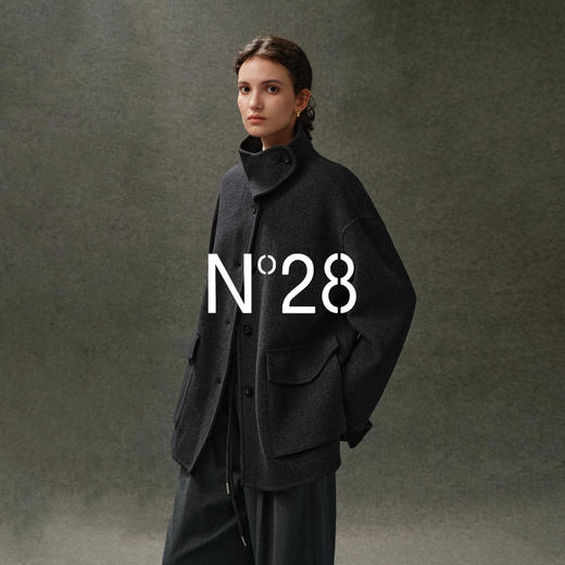 小莎同款 | N°28 立领大口袋山羊绒呢子外套女秋冬宽松休闲中长款毛呢大衣8855A1D722 商品图2
