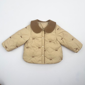 兔兔小布呢料领子三合一面料羽绒内胆