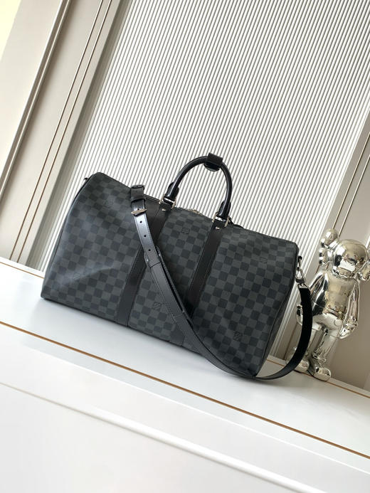 秋冬特惠💰中号45cm💰1430 大号50cm💰1530 特大号55cm💰1630 渠道级LV【精钢五金 MB163c01变码芯片】M41418 M41416 M41414黑格旅行手提包 商品图2