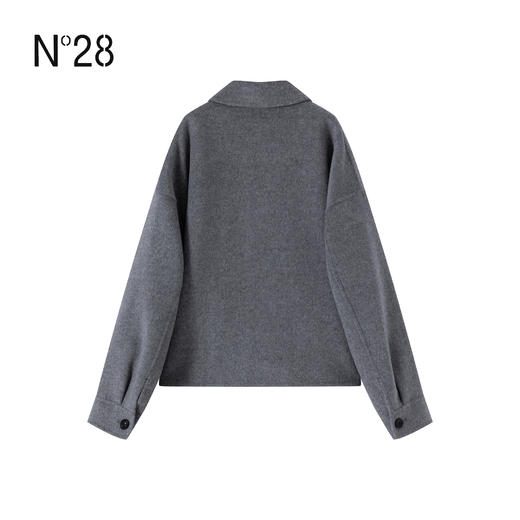 N°28 2025秋冬新款复古双排扣羊毛开衫女宽松通勤风显瘦韩版衬衫外套885591D737  商品图3
