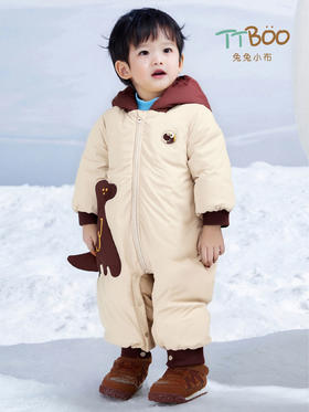 兔兔小布贴布小恐龙羽绒爬服
