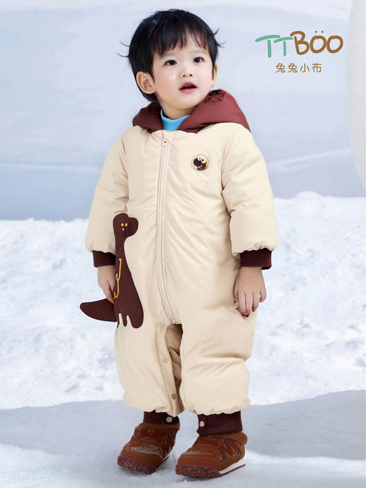 兔兔小布贴布小恐龙羽绒爬服 商品图0