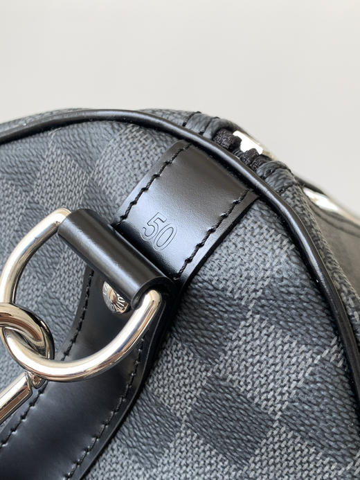 秋冬特惠💰中号45cm💰1430 大号50cm💰1530 特大号55cm💰1630 渠道级LV【精钢五金 MB163c01变码芯片】M41418 M41416 M41414黑格旅行手提包 商品图5