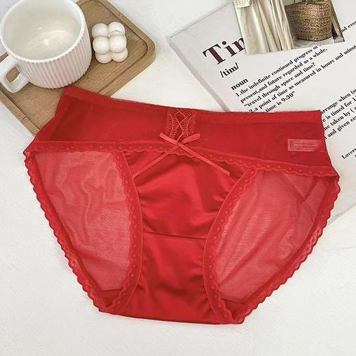 藏不住红花边女士内裤-纪念日百货门店同款167543242 商品图1