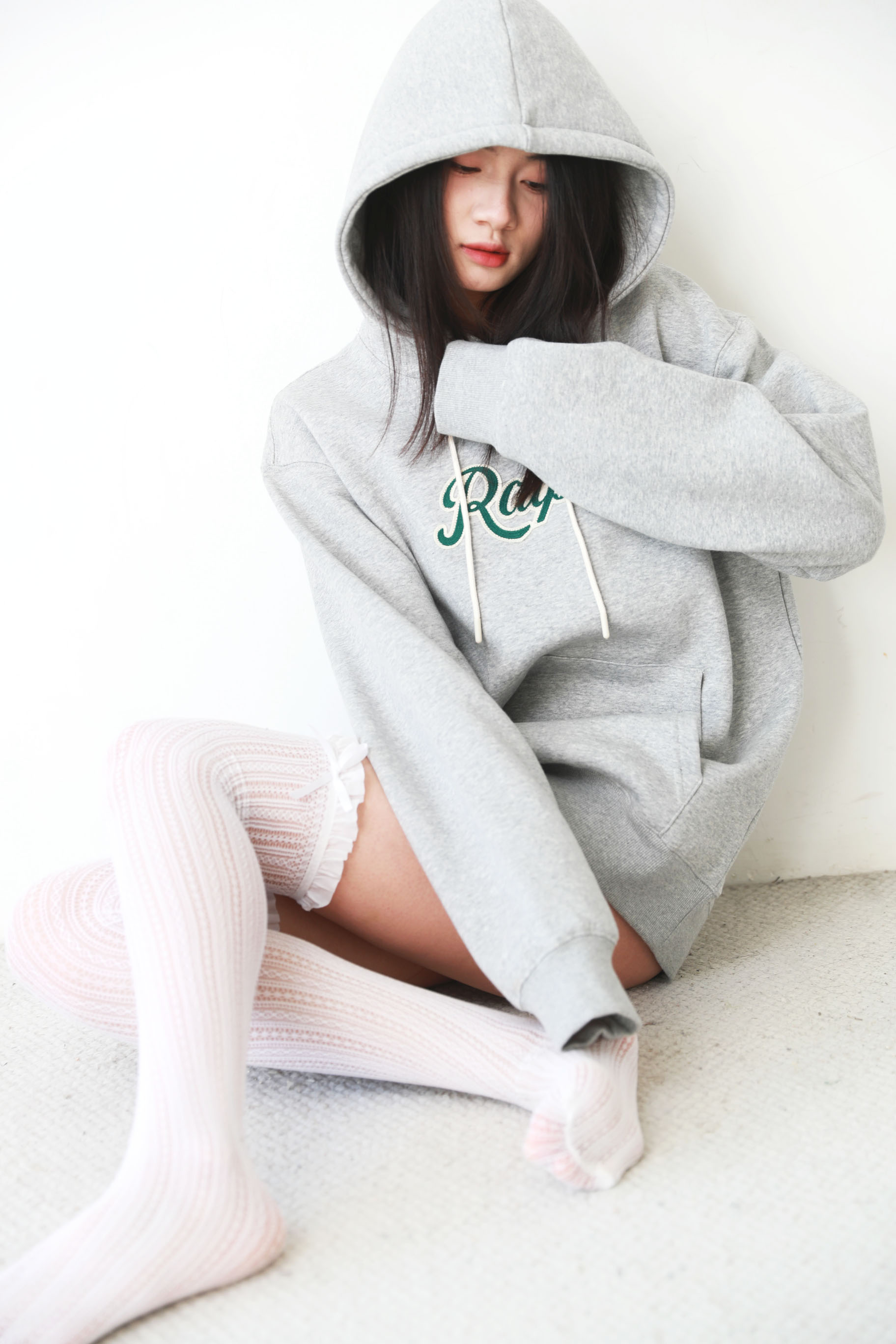 重工刺绣美式帽衫，学院连帽卫衣。胸口字母加绒宽松外套C112268