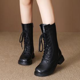 FR 85663骑士靴复古英伦风粗跟马丁靴