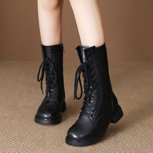 FR 85663骑士靴复古英伦风粗跟马丁靴 商品图0