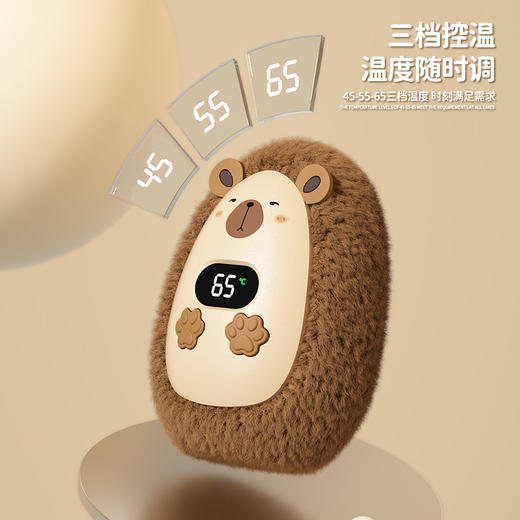 新品数显毛绒暖手宝USB充电卡通便携随身冬季发热暖手神器 商品图2