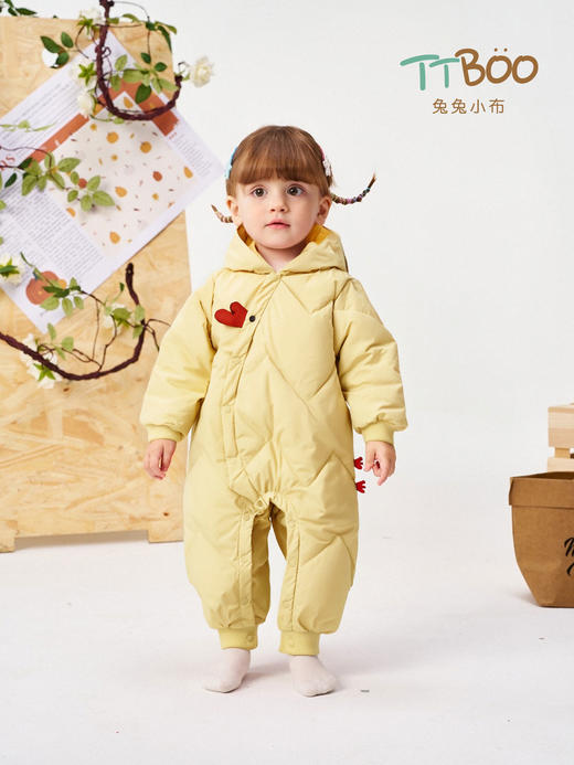 兔兔小布小鸭造型羽绒爬服 商品图0