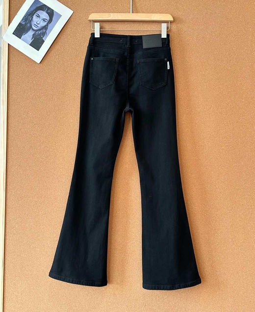 Miss25加绒弹力高腰微喇裤牛仔裤112105 商品图4