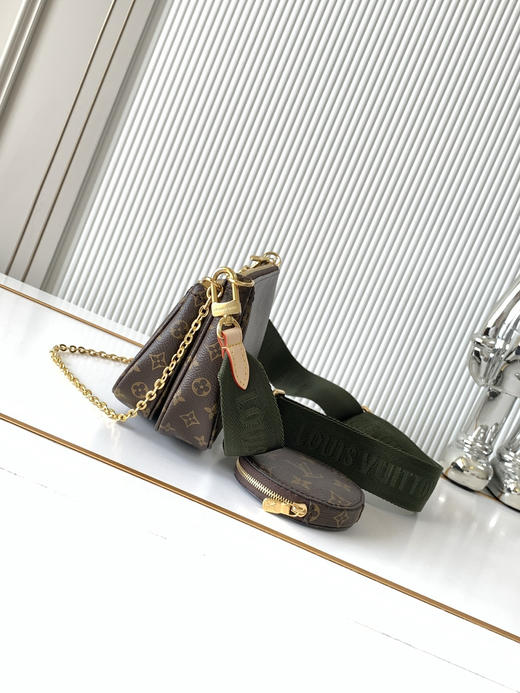 秋冬特惠💰1200 渠道级LV【全钢五金 MB163c01变码芯片】te级LV 全套包装 M44823老花 M44813老花绿 本款Multi Pochette Accessoires手袋 商品图1