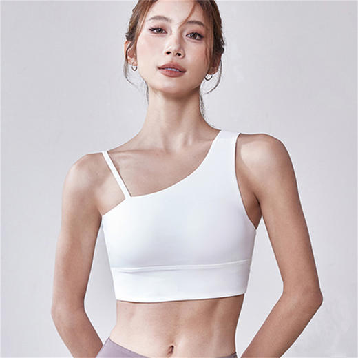 跃牌【倚窗听雨】Athena lulu运动内衣女NlLlT带胸垫斜肩瑜伽文胸运动背心WX142 商品图4