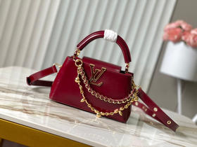 秋冬特惠💰1700 渠道级LV 新品 te级LV 动态芯片M25473/M48865酒红油蜡二合一 本款Capucines East-West 手袋