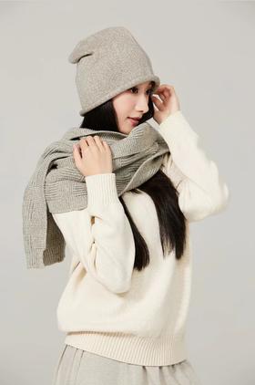 素道有机彩棉纯棉灰色针织围巾