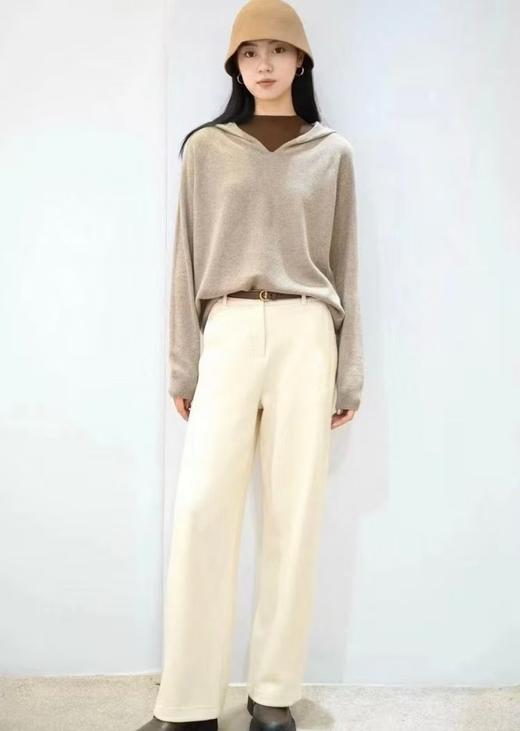 天衣无缝小V领连帽羊毛衫 商品图3