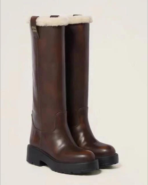 MIU-SH 皮毛骑士靴 商品图0