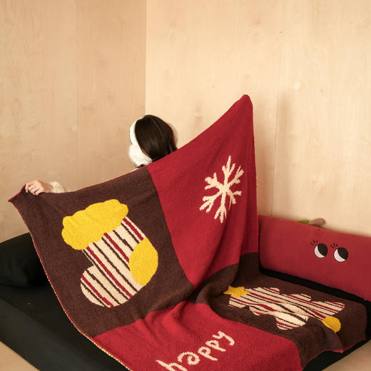 自然醒针织半边绒毯多功能沙发毯床尾毯午睡盖毯办公室披毯车载户外旅行毯MT 商品图13