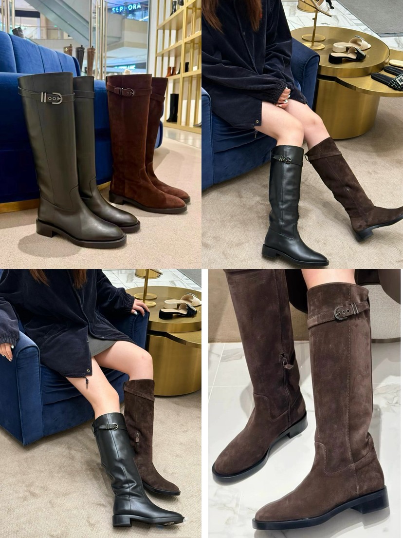 1118-8 SW 25爆款 皮带搭扣 侧拉链 机车风 骑士长靴 及膝靴 长筒靴 帅气跟脚