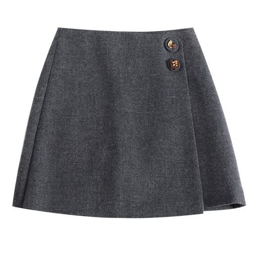 「自」全新升级【铂金会员146/天猫199/差价53】(14900)洛诗琳气质毛呢半身裙2025冬季新款加厚高腰显瘦A字裙女 商品图4