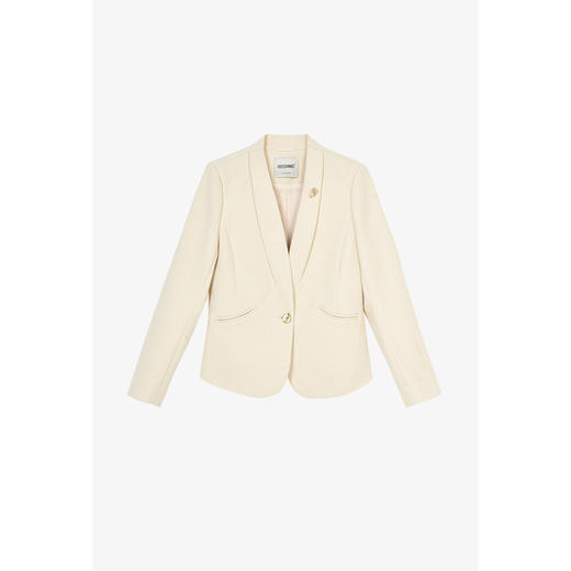 精剪羊毛西装外套 斜纹肌理 挺括舒适 手感柔和 米思阳2025秋冬新款知性通勤OL修身简约+半身裙女5537（单拍） 商品图5