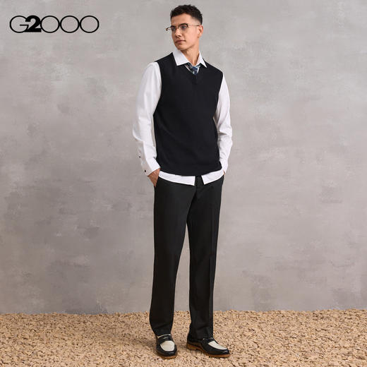 G2000男装FW25商场同款【可机洗】柔软休闲百搭时尚毛衣背心58173022 商品图4