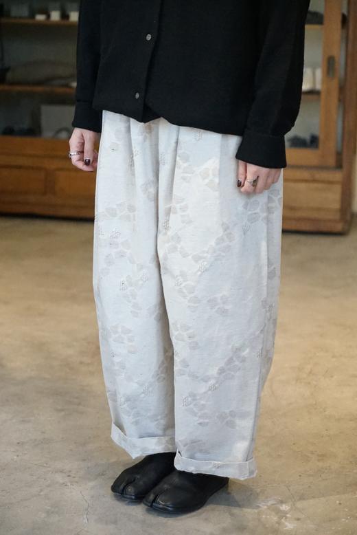 Tumugu 提花织图案阔腿裤休闲裤(2色可选) 商品图0