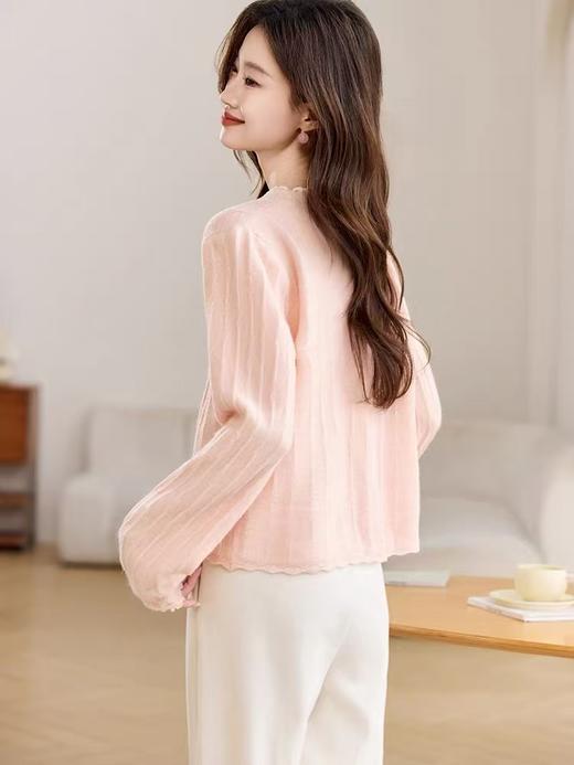 【韩系毛衣】2025法式温柔风花朵针织毛衣开衫-喜出 商品图3