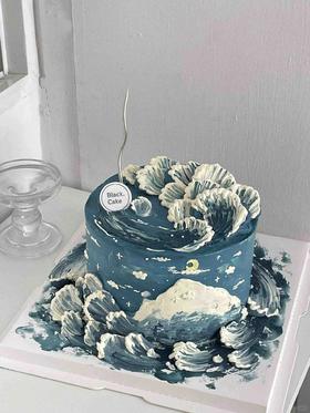 【周年庆精选】踏浪前行 无所畏惧 精致手绘蛋糕