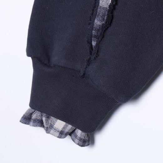 90693SDSA男士秋冬新款痞帅男装韩版拼接格子连帽卫衣时尚百搭套头上衣 商品图4