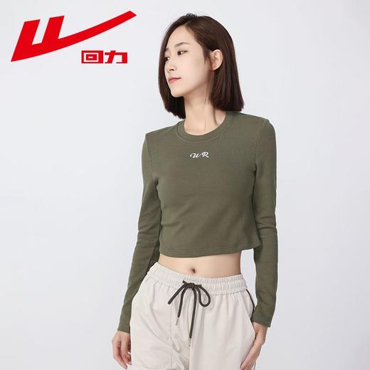 回力甜酷风T恤女圆领短款长袖2025秋季新款美式复古辣妹修身上衣 商品图4