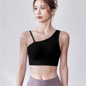 跃牌【倚窗听雨】Athena lulu运动内衣女NlLlT带胸垫斜肩瑜伽文胸运动背心WX142
