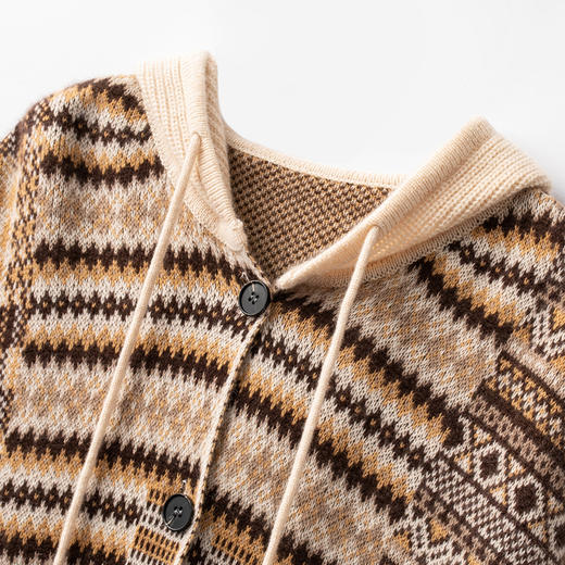 【复古来袭】100纯山羊绒连帽宽松加厚大版大衣外套女CYR240103MAO 商品图1