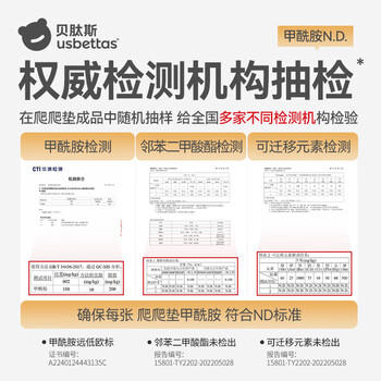 贝肽斯爬爬垫婴儿XPE爬行垫儿童双面加厚折叠家用地垫泡沫垫180*200*2cm 商品图1