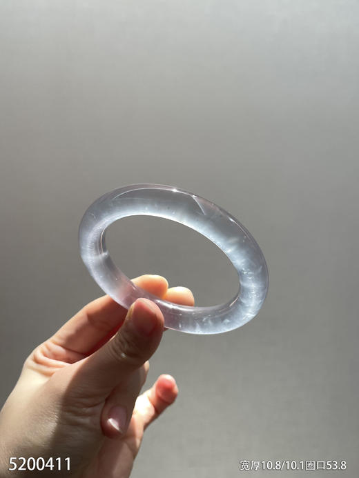 粗圆条玻璃种手镯【5200411】圈口53.8～具体价格微信咨询 商品图2