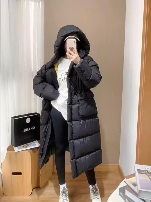 收腰可抽绳【羽绒服】90%白鸭绒彩色内衬可抽绳松紧腰连帽羽绒服-喜出 商品图4