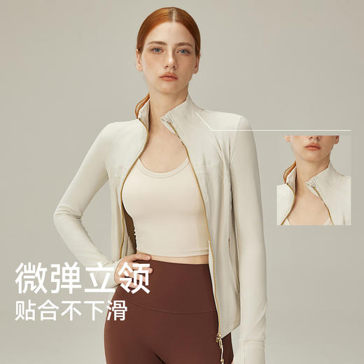跃牌【倚窗听雨】Athena lulu瑜伽外套女NlLlT芯吸修身立领瑜伽服裸感健身运动夹克WT16 商品图1