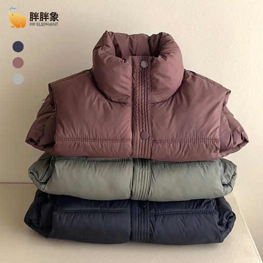 2025秋冬新款男女儿童保暖棉服马甲 百搭中大童棉衣棉服背心 商品图1