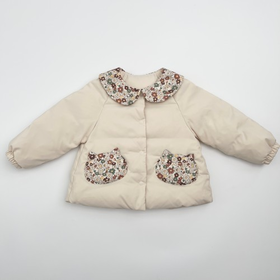 兔兔小布碎花拼接小猫口袋羽绒内胆