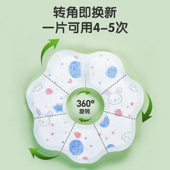 安可新  婴儿一次性口水巾婴幼儿围嘴可旋转免洗围兜独立装兔子款20片 商品图2