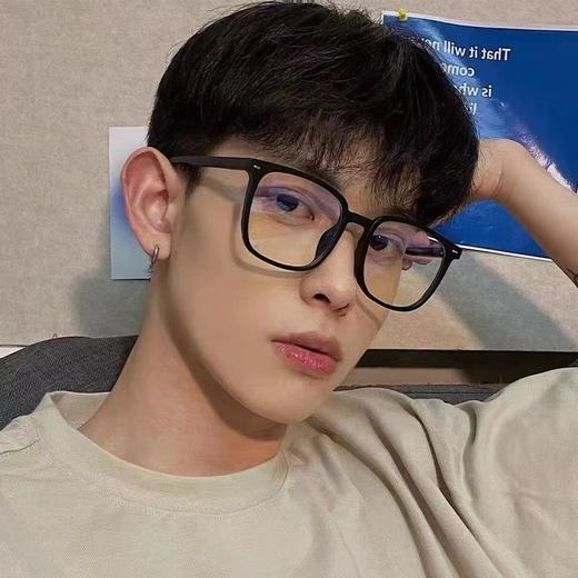 赠送盒子【个性潮流！可配近视】黑框眼镜男款超轻大方框近视可配有度数大脸磨砂平光眼镜架潮女。rd 商品图1