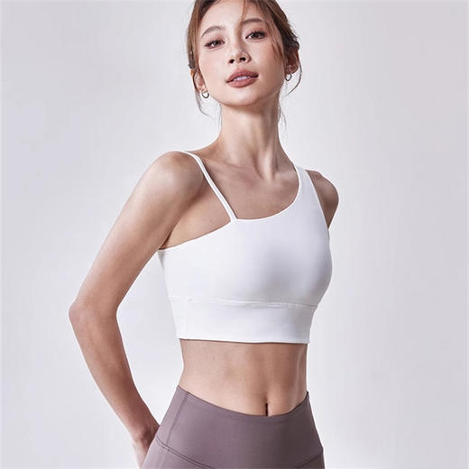 跃牌【倚窗听雨】Athena lulu运动内衣女NlLlT带胸垫斜肩瑜伽文胸运动背心WX142 商品图1