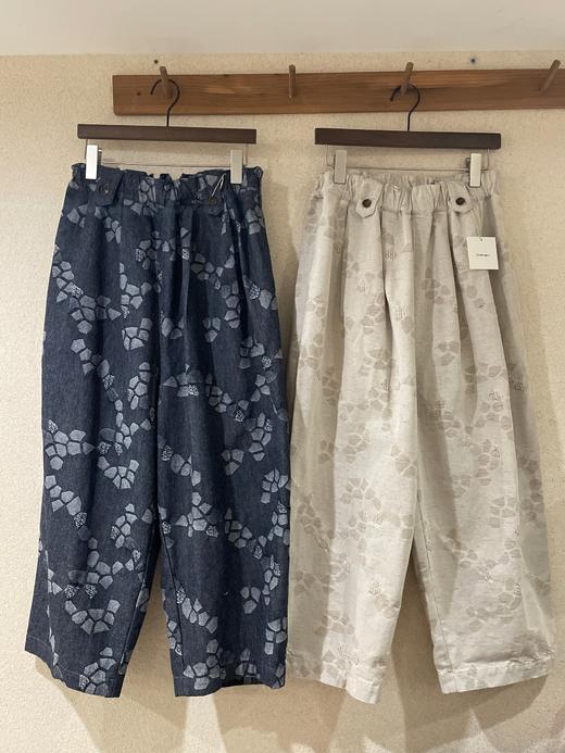 Tumugu 提花织图案阔腿裤休闲裤(2色可选) 商品图11